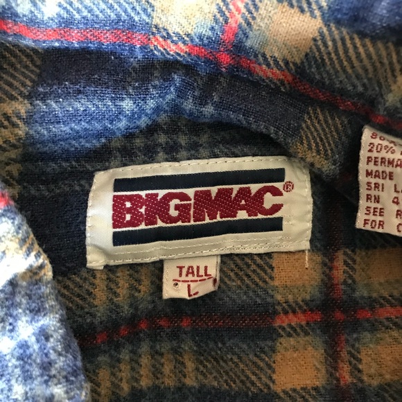 Vintage Big Mac Flannel Shirt Tall Large Pockets - Picture 5 of 7